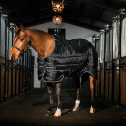 Horseware - Couverture de box Easy-Layer Stable noir et silver 100g