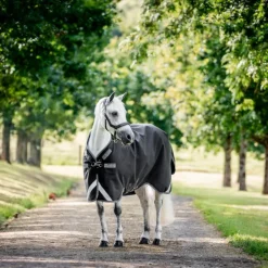 Horseware - Couverture d'extérieur Rambo Turnout VL noir/ thunderstorm grey/ argent 250g