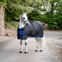 Horseware - Couverture d'extérieur Amigo Ripstop Pony Turnout noir/ classic blue 100g