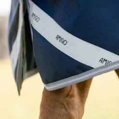 Horseware - Couverture d'extérieur Amigo Turnout marine/ titanium grey/ argent 0g