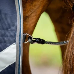 Horseware - Couverture d'extérieur Rambo Plus Turnout marine/ thunderstorm grey/ argent 100g