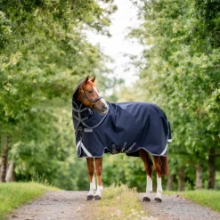 Horseware - Couverture d'extérieur Rambo Plus Turnout marine/ thunderstorm grey/ argent 100g