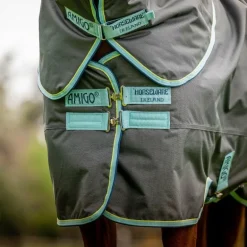 Horseware - Couverture d'extérieur Amigo Hero Ripstop Plus shadow/ blue haze/ marine 200g