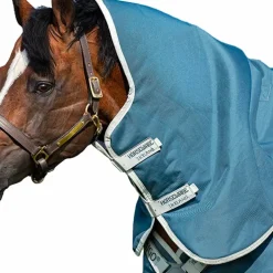 Horseware - Couverture d'extérieur Ameco Bravo 12+ cheval avec couvre-cou bleu 250g