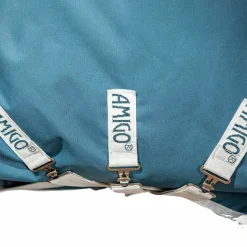 Horseware - Couverture d'extérieur Ameco Bravo 12+ cheval avec couvre-cou bleu 250g