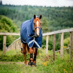 Horseware - Couverture d'extérieur Amigo Bravo 12 Plus marine/ titanium grey/ argent 50 + doublures