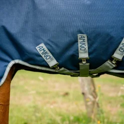 Horseware - Couverture d'extérieur Amigo Turnout marine/ titanium grey/ argent 50g