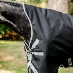 Horseware - Couverture d'extérieur Amigo Bravo 12 Wug noir/ titanium grey/ argent 250g