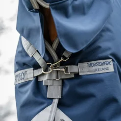 Horseware - Couverture d'extérieur Amigo Bravo Integrated Turnout marine/ titanium grey/ argent 50g