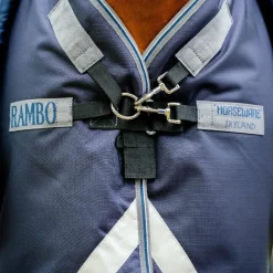 Horseware - Couverture d'extérieur Rambo Duo Force 2.0 marine/ thunderstorm grey/ argent 100g