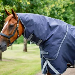 Horseware - Couverture d'extérieur Rambo Duo Force 2.0 marine/ thunderstorm grey/ argent 100g