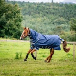 Horseware - Couverture d'extérieur Amigo Bravo 12 Plus Turnout marine/ titanium grey/ argent 400g