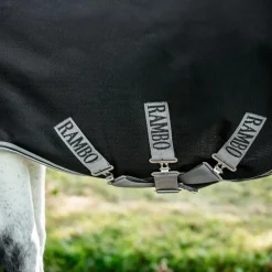 Horseware - Couverture d'extérieur Rambo Turnout noir/ thunderstorm gris/ argent 100g