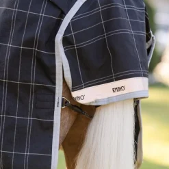 Horseware - Couverture d'extérieur Rhino Wug Pony Turnout noir/ gris/ blanc à carreaux 0g