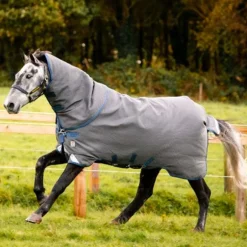 Horseware - Couverture d'extérieur Rhino Plus HexStop gris/ indigo/ marine 0g