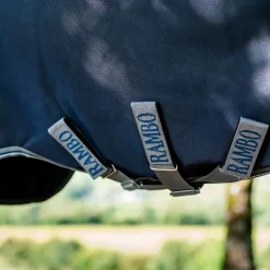 Horseware - Couverture d'extérieur Rambo Turnout marine/ thunderstorm gris/ argent 50g