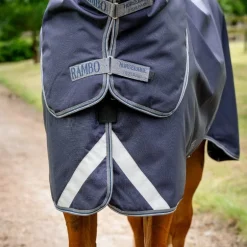Horseware - Couverture d'extérieur Rambo Duo Ripstop Plus Turnout Bundle marine/ gris thunderstorm/ argent (100g + 100g+ 200g) 400g