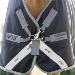 Horseware - Couverture d'extérieur Amigo Bravo Plus Pony Turnout noir/ titanium grey/ argent 50g