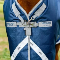 Horseware - Couverture d'extérieur Amigo Bravo Plus Turnout marine/ titanium grey/ argent 50g