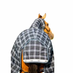 Horseware - Couverture d'extérieur Rhino plus Turnout Lite avec couvre-cou marine carreaux/ indigo 0g