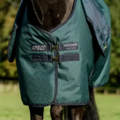 Horseware - Couverture d'extérieur Amigo Ripstop Plus Turnout dynasty green/ marine/ argent 100g