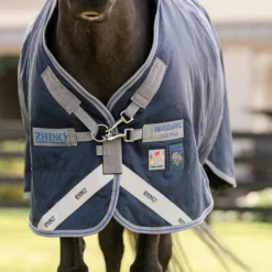 Horseware - Couverture d'extérieur Rhino Turnout VL marine/ titanium grey/ classic blue 250g