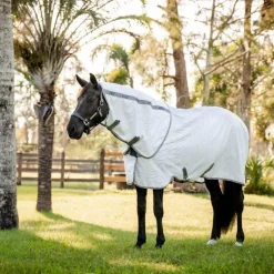 Horseware - Couverture d'extérieur Amigo Summer Plus marine check/ titanium grey/ argent