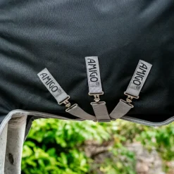 Horseware - Couverture d'extérieur Amigo Bravo 12 Plus noir/ titanium grey/ argent 250g