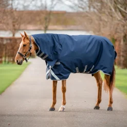 Horseware - Couverture d'extérieur Amigo Bravo Integrated Turnout marine/ titanium grey/ argent 250g