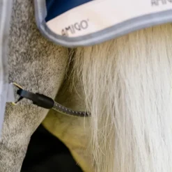 Horseware - Couverture d'extérieur Amigo Bravo Plus Pony Turnout marine/ titanium grey/ argent 250g