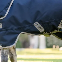 Horseware - Couverture d'extérieur Amigo Bravo Plus Pony Turnout marine/ titanium grey/ argent 250g