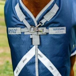 Horseware - Couverture d'extérieur Amigo Bravo 12 Plus marine/ titanium gris/ argent 250g