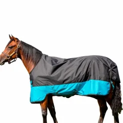 Horseware - Couverture d'extérieur Mio Turnout noir/ turquoise 200g