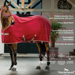 Horseware - Couverture polaire Amigo Fleece Cooler mulberry et taupe 0g