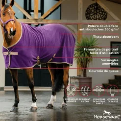 Horseware - Couverture polaire Amigo Fleece Cooler winterberry et taupe