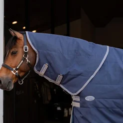 Horseware - Couvre-cou Rhino Stable marine/ titanium grey/ classic blue 200g