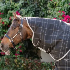 Horseware - Couvre-cou Rhino Stable noir/ gris/ blanc à carreaux/ gris 100g