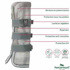 Horseware - Guêtres anti-mouches Newmarket witney charcoal