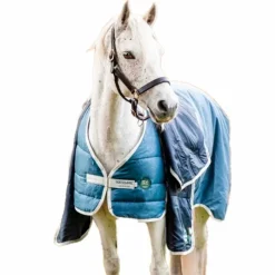 Horseware - Sous-couverture Ecolin bleu canard/ gris 100g