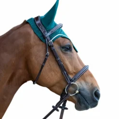 Jump'In - Bonnet pour chevaux Balthazar vert/ lurex