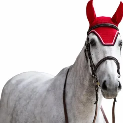 Jump'In - Bonnet pour chevaux Balthazar rouge/ noir