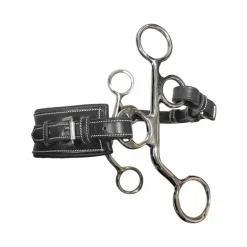 Jump'In - Hackamore cuir petites branches nez rectangle poney noir