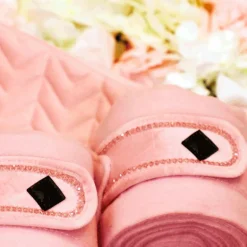 Kentucky Horsewear - Bandes de polo Velvet Pearls rose tendre (x4)
