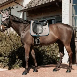 Kentucky Horsewear - Bonnet pour chevaux pied de poule bordeaux/ navy