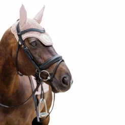 Kentucky Horsewear - Bonnet anti-mouches Wellington 3D Logo corde vieux rose