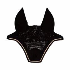 Kentucky Horsewear - Bonnet pour chevaux anti-bruits Wellington Basic Velvet noir