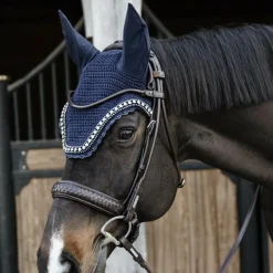 Kentucky Horsewear - Bonnet anti-mouche Wellington big stone & pearl marine foncé