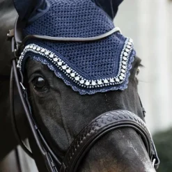 Kentucky Horsewear - Bonnet anti-mouche Wellington big stone & pearl marine foncé