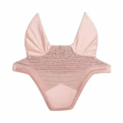 Kentucky Horsewear - Bonnet pour chevaux anti-bruits Wellington Velvet Pearls vieux rose