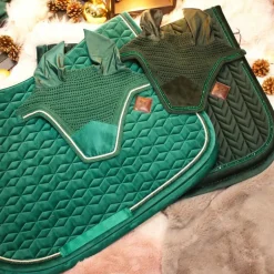 Kentucky Horsewear - Bonnet Wellington Velvet pearls vert sapin